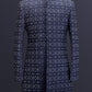 Navy Blue Rhombus Bandhgala Set