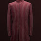 Maroon Salli Stripe Bandhgala Set