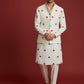 Ivory Fern Motif Sleeveless Jacket Kurta Set