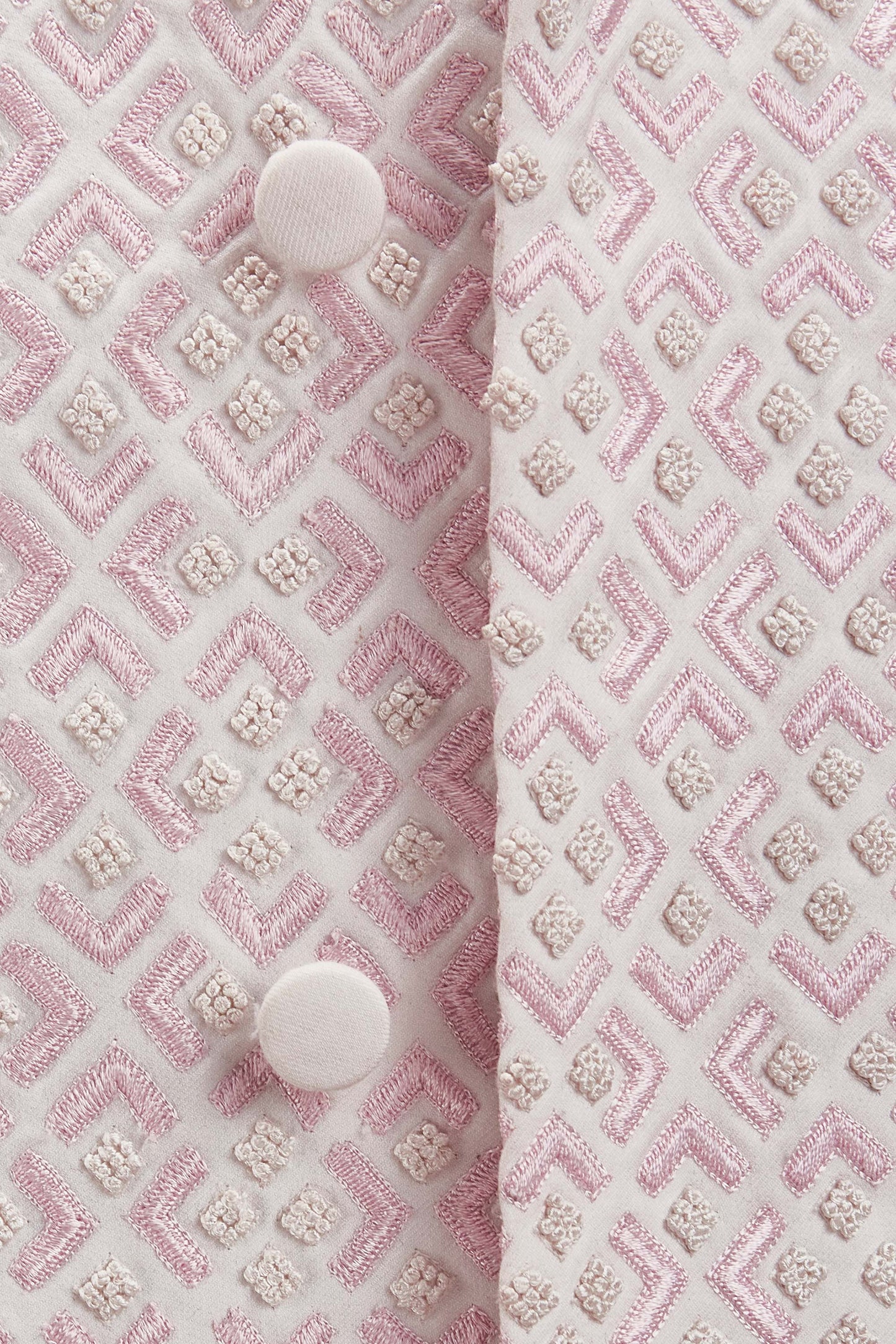 Pink Satin Rhombus Sleeveless Jacket Set