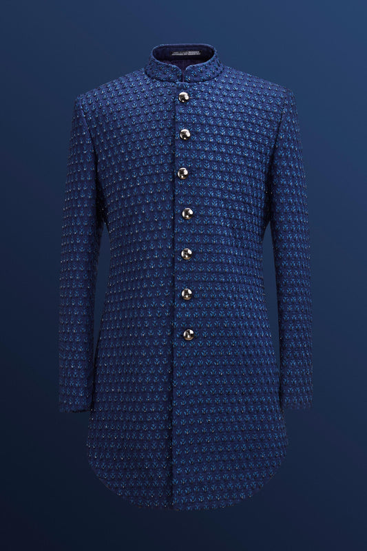 Blue Lavender Bandhgala Set