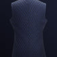 Navy Blue Triflower Sleeveless Jacket Set