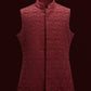 Maroon Brick Sleeveless Jacket Set