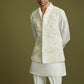 Ivory Areca Sleeveless Jacket Set