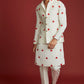 Ivory Fern Motif Sleeveless Jacket Kurta Set