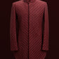 Maroon Dotflower Bandhgala Set